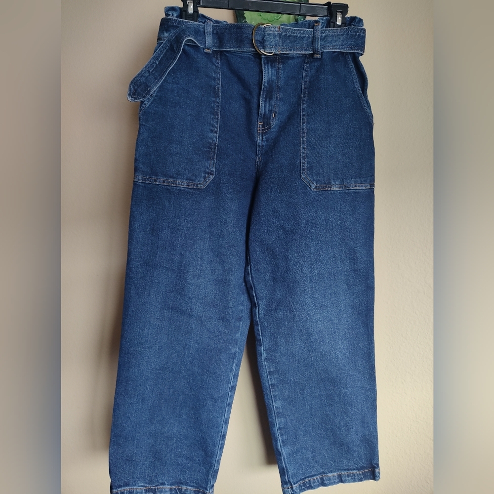 Time And Tru Belted Cropped Jeans Size 10